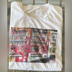 Multicolor Japanese vending machine graphic tee.